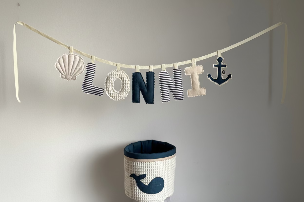Petite corbeille bébé, motif baleine