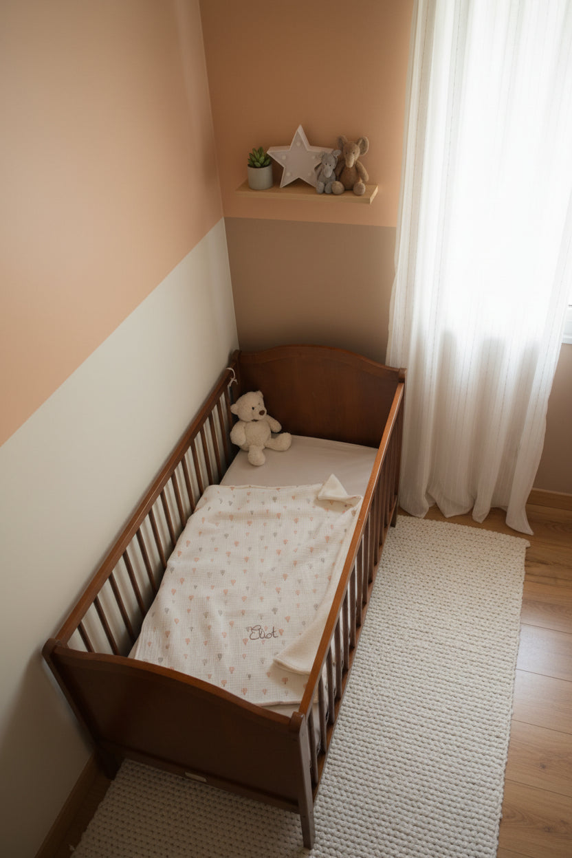 Couverture bébé sherpa, avec prénom brodé à la main